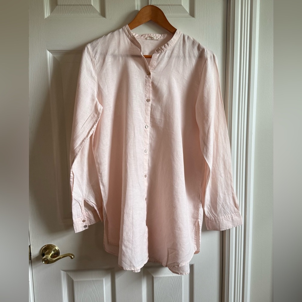 Eileen Fisher Light Pink Button-Up Top